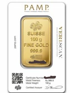 PAMP Suisse 100g Fine Gold Bar - 999.9  PURE Gold